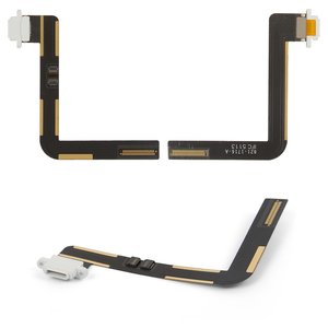 Шлейф для iPad Air iPad 5 , конектора зарядки, білий, з компонентами
