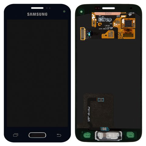 Дисплей для Samsung G800H Galaxy S5 mini, синій, без рамки, Оригінал переклеєне скло 