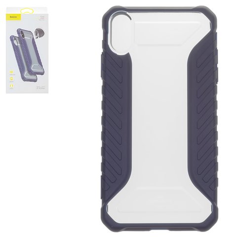 Чехол Baseus для iPhone XS Max, синий, ударопрочный, пластик, #WIAPIPH65 MK03