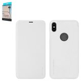 Чохол Nillkin Sparkle laser case для iPhone X, iPhone XS, білий, книжка, з отвором під логотип, пластик, PU шкіра, #6902048147393