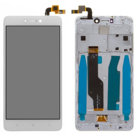Дисплей для Xiaomi Redmi Note 4X, білий, з рамкою, Оригінал переклеєне скло , переклеєний сенсорний екран, Snapdragon, BV055FHM N00 1909_R1.0