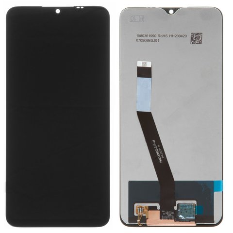 Дисплей для Xiaomi Poco M2, Redmi 9, чорний, без рамки, Оригінал переклеєне скло , M2004J19G, M2004J19C