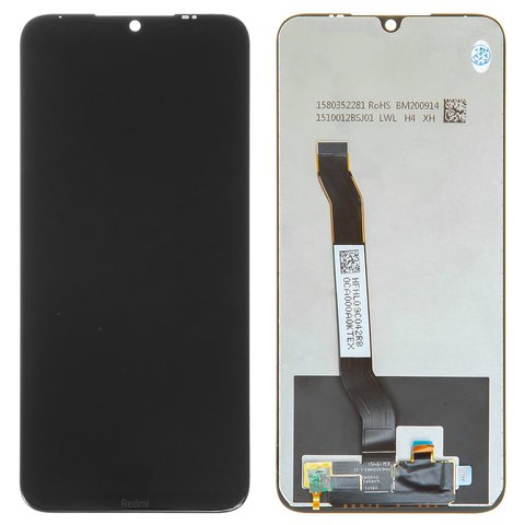 Дисплей для Xiaomi Redmi Note 8, чорний, Лого Redmi, без рамки, Оригінал переклеєне скло , M1908C3JH, M1908C3JG, M1908C3JI