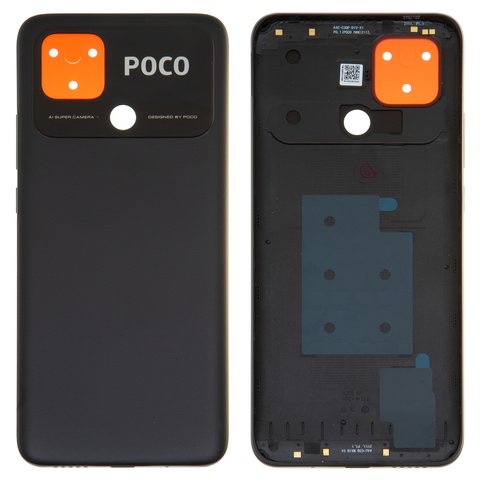 Задня панель корпуса для Xiaomi Poco C40, чорна, power black