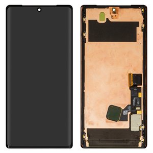 Дисплей для Google Pixel 6 Pro, черный, с рамкой, Оригинал переклеено стекло , GLUOG, G8VOU
