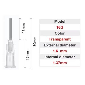 Игла дозатор 16G, 1,6 мм, прямая, для шприцев, для винта, 10 шт., 13 mm