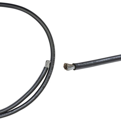 Провод в силиконовой изоляции 7AWG, 12 мм², 1 м, черный