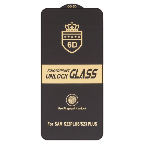 Защитное стекло ESD 6D для Samsung S906B Galaxy S22 Plus 5G, S916 Galaxy S23 Plus, совместимо с чехлом, Full Glue, Anti Static, без упаковки , черный