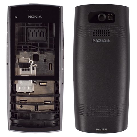 Housing compatible with Nokia X2 02, High Copy, black 