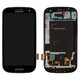 LCD compatible with Samsung I9300i Galaxy S3 Duos, I9301 Galaxy S3 Neo, (dark blue, with frame, original (change glass) )