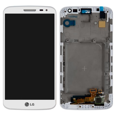Pantalla LCD puede usarse con LG D620 G2 mini, blanco, con marco, Original PRC 