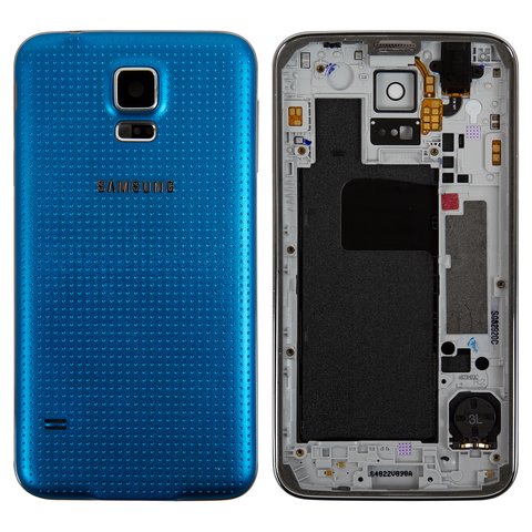Housing compatible with Samsung G900H Galaxy S5, blue 
