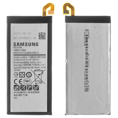 Batería EB BJ330ABE puede usarse con Samsung J330 Galaxy J3 2017 , Li ion, 3.85 V, 2400 mAh, Original PRC 