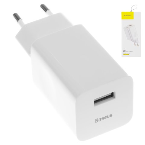 Mains Charger Baseus Wall Charger, 24 W, Quick Charge, white, 1 output  #CCALL BX02