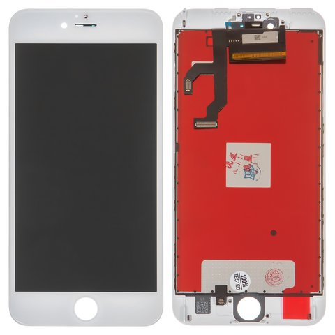 LCD compatible with iPhone 6S Plus, white, with frame, AAA, Tianma, with camera and proximity sensor plastics 