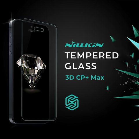 Tempered Glass Screen Protector Nillkin 3D CP+ Max compatible with Samsung N960 Galaxy Note 9, 0,33 mm 9H, Full Screen, Anti Fingertip, black, This glass covers the screen completely.  #6902048161191