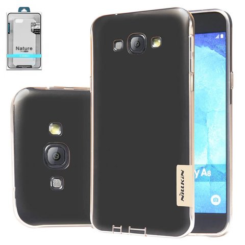 Case Nillkin Nature TPU Case compatible with Samsung A800F Dual Galaxy A8, gray, Ultra Slim, transparent, silicone  #6902048101876