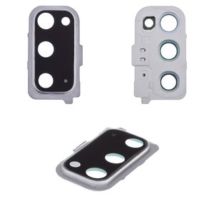 Camera Lens compatible with Samsung G980 Galaxy S20, white, with frames, cloud white 
