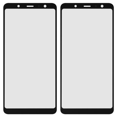 Housing Glass compatible with Samsung A750 Galaxy A7 2018 , with OCA film, black 