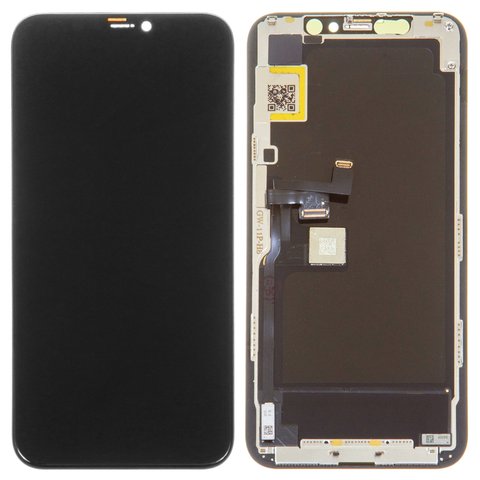 Pantalla LCD puede usarse con iPhone 11 Pro, negro, con marco, HC, OLED , GX OEM hard