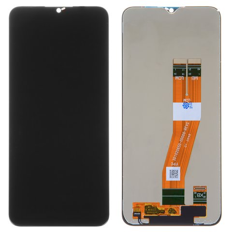 Pantalla LCD puede usarse con Samsung A025F DS Galaxy A02s, M025 Galaxy M02s, negro, sin marco, Original PRC , con cable plano amarillo, 160,5x72 mm 