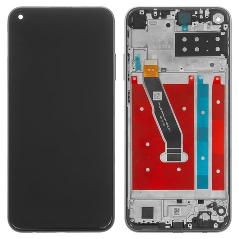 LCD compatible with Huawei P40 Lite E, Y7p, black, with frame, High Copy, ART L28 ART L29 ART L29N 