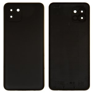 Задняя панель корпуса для Samsung A035F Galaxy A03, черная, со стеклом камеры