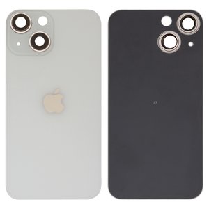 Housing Back Cover compatible with iPhone 13 mini, white, with camera lens, small hole, starlight 