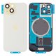 Housing Back Cover compatible with iPhone 15, (yellow, with camera lens, Original (PRC))