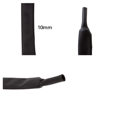 Heat Shrink Tube, 1 m, 10 mm, black 