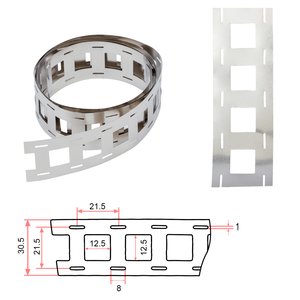 Cinta de níquel para soldar baterías 21700 2P, 0.15 mm, 21.5 mm, 1 m, acero niquelado