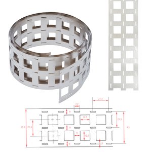 Cinta de níquel para soldar baterías 21700 3P, 0.2 mm, 21.5 mm, 1 m, acero niquelado