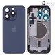 Carcasa puede usarse con iPhone 15 Pro, azul, con botones laterales,  con sujetador de tarjeta SIM, Original (PRC), EU Version, blue titanium