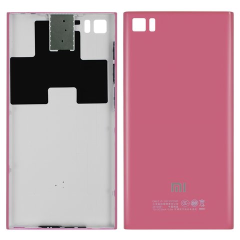 Housing Back Cover compatible with Xiaomi Mi 3, pink, with SIM card holder, with side button, TD SCDMA 