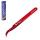 Mounting Tweezers Mechanic AK-KING15, (curved, 117 mm, red)