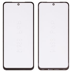 Housing Glass G+OCA PRO compatible with Xiaomi Poco M5s, Redmi Note 10, Redmi Note 10S, with OCA film, black 