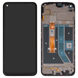 LCD compatible with Realme C17, black, with frame, High Copy, RMX2101 