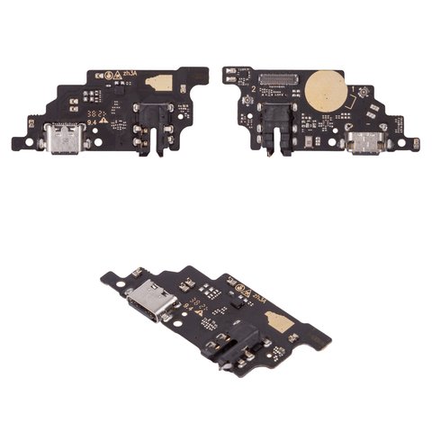 Flat Cable compatible with ZTE Blade V30, headphone connector, charge connector, with microphone, with components, High Copy, charging board