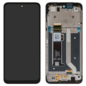 Дисплей для Motorola Moto G34, Moto G45, черный, с рамкой, Сopy, 1540464621