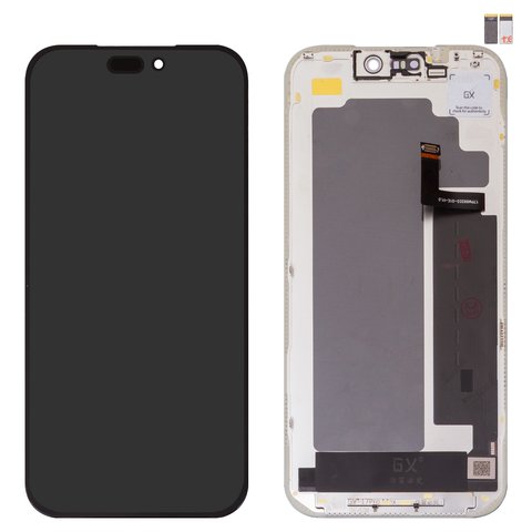 LCD compatible with iPhone 17 Pro Max, black, with frame, HC, OLED , GX OEM hard 