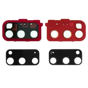 Vidrio de cámara puede usarse con Samsung G980 Galaxy S20, rojo, con marcos, aura red