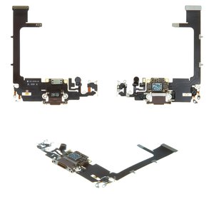 Cable flex puede usarse con iPhone 11 Pro, del conector de carga, del conector de auriculares, dorado, con micrófono, con componentes, Original PRC 