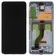 Pantalla LCD puede usarse con Samsung G985 Galaxy S20 Plus, G986 Galaxy S20 Plus 5G, azul, con marco, con cámara frontal, Original, empaque industrial, aura blue, #GH82-22134D/GH82-22145D