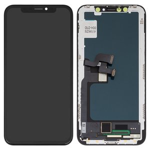Pantalla LCD puede usarse con iPhone X, negro, con marco, AAA, TFT , ZY, LTPS FHD