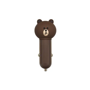 Автомобильное зарядное устройство USB, Line Friends – Brown 