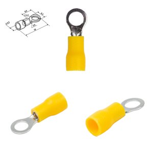 Наконечник RV 1.25 4, 4 мм, кільцевий, ізольований, жовтий, 10 шт., 0,5 1,5 мм²