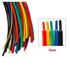 Термоусадочная трубка, 1 м, 6,0 мм, желтая