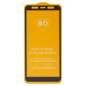 Защитное стекло для Samsung A750 Galaxy A7 2018 , совместимо с чехлом, Full Glue, без упаковки , черный, cлой клея нанесен по всей поверхности