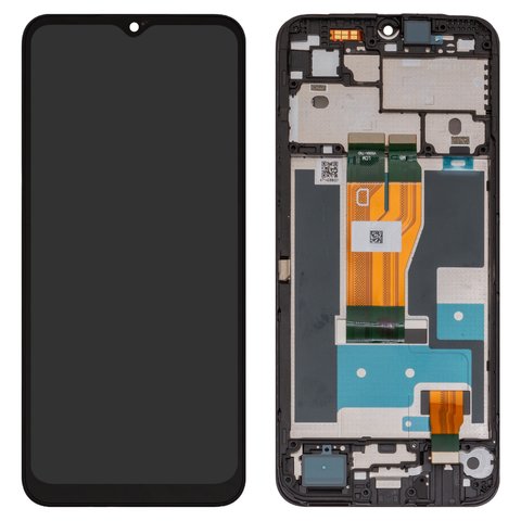 Дисплей для Realme C30s, черный, с рамкой, High Copy, RMX3690