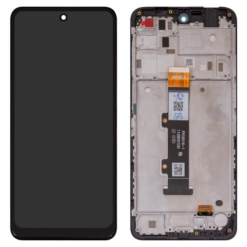 Дисплей для Motorola Moto E32s, чорний, з рамкою, High Copy